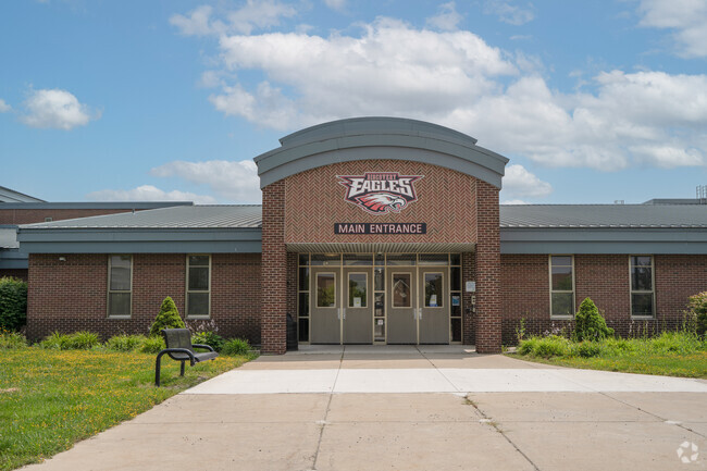 Discovery Middle School main entrance in Sunflower Village.