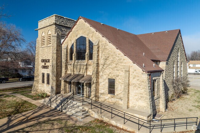 The building for Morning Star Christian Academy is made of stone.