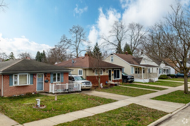Compact brick ranches dominate the neighborhoods on the south side of Dearborn Heights.