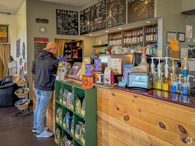 The Bridge Coffee House offers fair trade coffee and breakfast sandwiches in New Town.