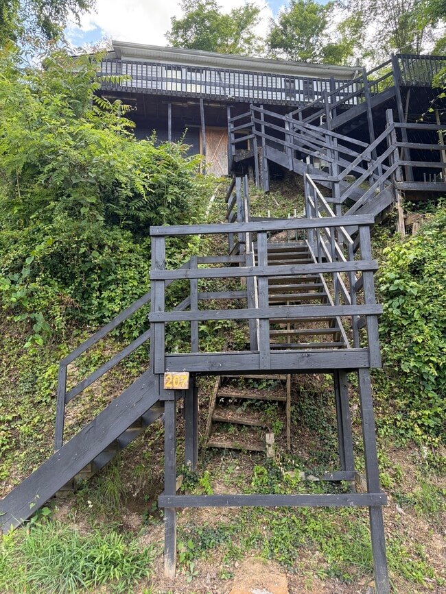 Stairs to the property on the mountain.