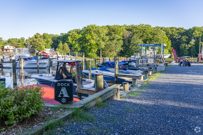 Boat owners can dock their boats at private marinas like Smith's Marina on the Severn River.