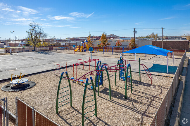 Kids can monkey around on the monkey bars at Central Elementary School.
