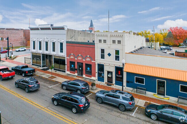Historic buildings on East Main St constitute the main drag of Mooresville.