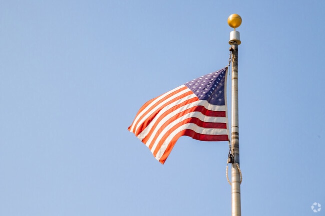 Flags stand proud on the streets of Billings Park in Superior Wisconsin.