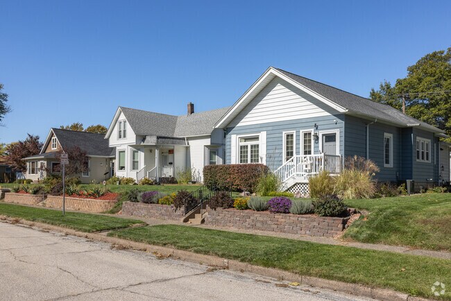 A variety of cottage homes neatly line the streets of Downtown Moline.
