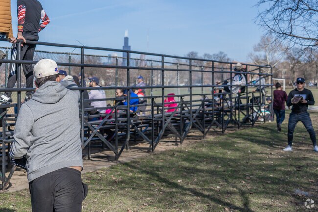 Residents take advantage of the green spaces in Douglass Park near Little Village.