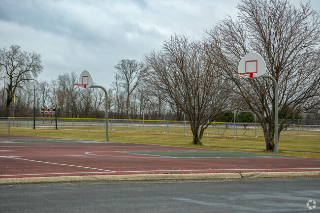 Marengo Middle School offers a few basketball goals for students outdoors.