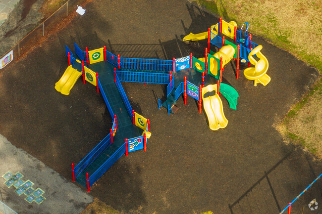 An aerial view of the playground at Swansboro Elementary School.