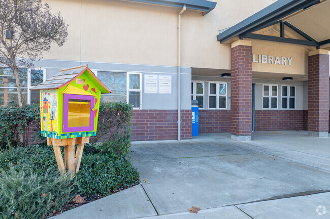 Students can checkout books at the library at Fred T. Korematsu Elementary School.