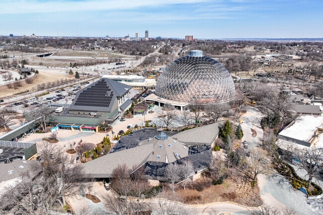 Henry Doorly Zoo and Aquarium sits on the east side of South Central Omaha with award-winning exhibits.