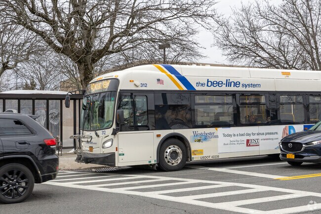 There is an active bus line that runs through Murray Hill Middle Heathcote for commuters.