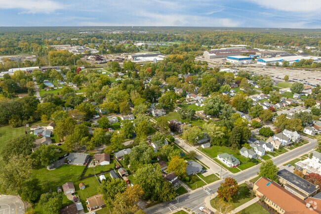 A look from above shows all the mature trees blanketing Fort Wayne's Westfield neighborhood.