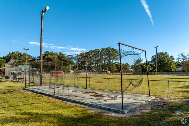 Batting cages and various sports fields are available to residents at Neyland Park.