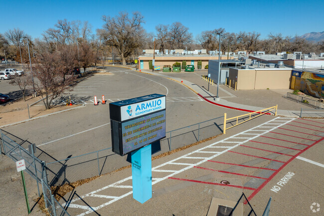 Front electronic sign at Armijo Elementary School.