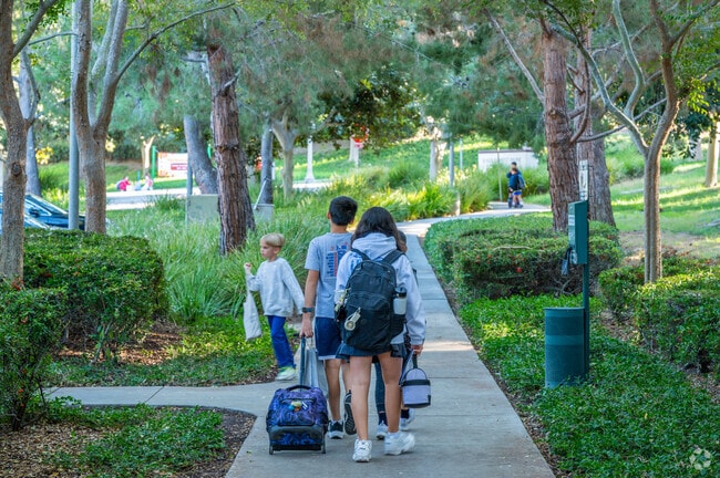 Alderwood Elementary School walk together home after school.