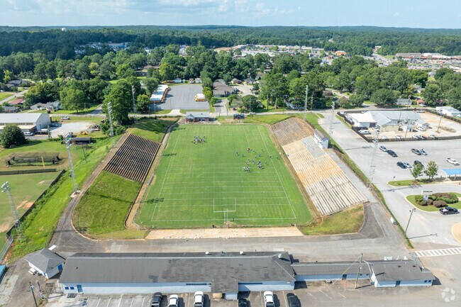 The football team practices hard at Echols Middle School.