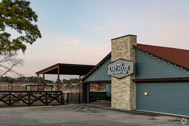Conroe Lake House is a popular spot to grab a meal and sit out on the patio.