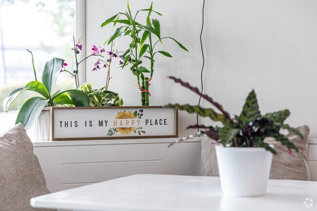 Locally owned restaurants keep things light and airy with local flora as decor.