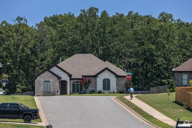 Newer homes in Sherwood occupy smaller lots on streets lined with sidewalks.