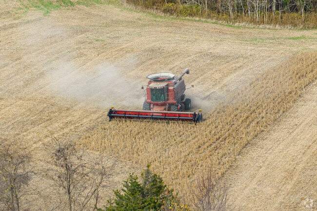 A harvester cuts corn stover in Port Republic as agriculture is Maryland's top industry.