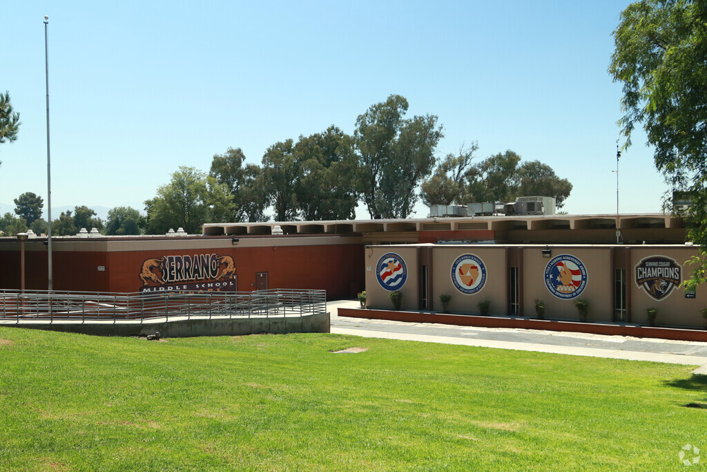 Serrano Middle School located in the Amber Hills neighborhood.