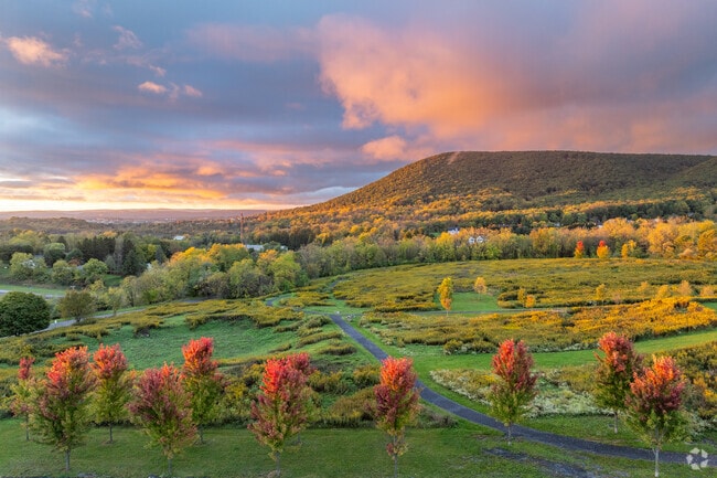 Mount Nittany, part of the Great Appalachian Valley and Ridge province, rises above College.