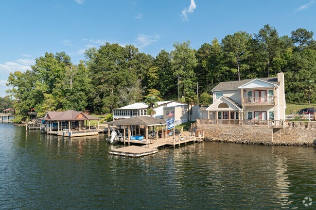 Most homes along the shores of Lake Harding in Antioch are elevated to prevent flooding.