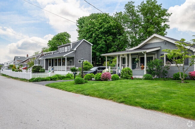 The vast array of architectural styles in Scituate is on full display in this row of houses.