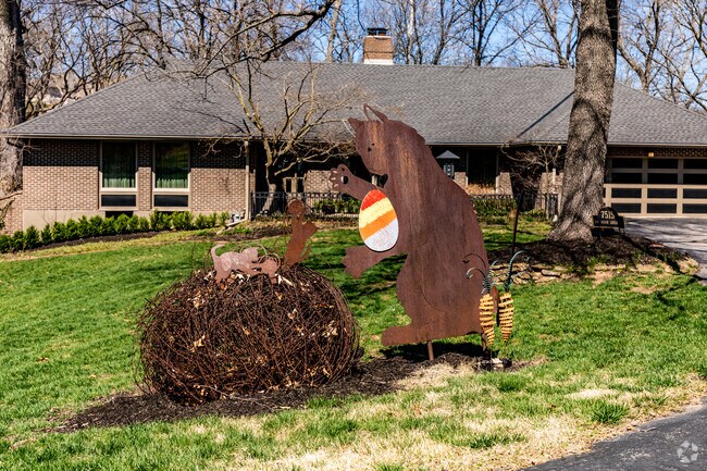 Yard art is a common sight in Lake Waukomis to give the neighborhood a personal touch.