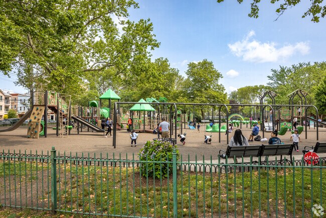 The playground at Independence Park in the North Ironbound, Newark, NJ.