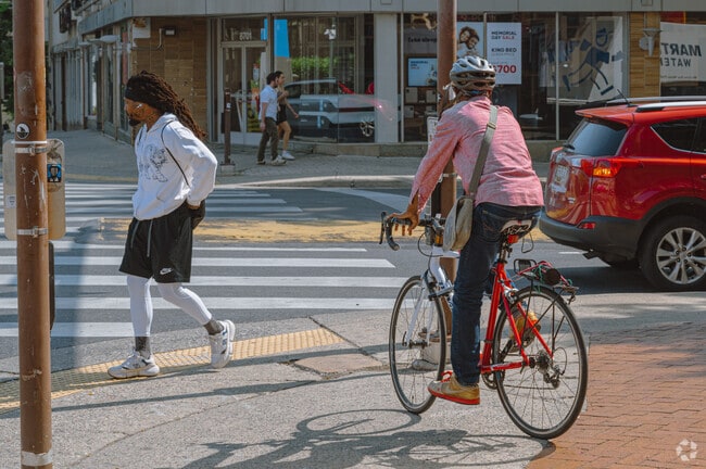 Downtown Silver Spring residents can easily bike or walk around the densely packed city.