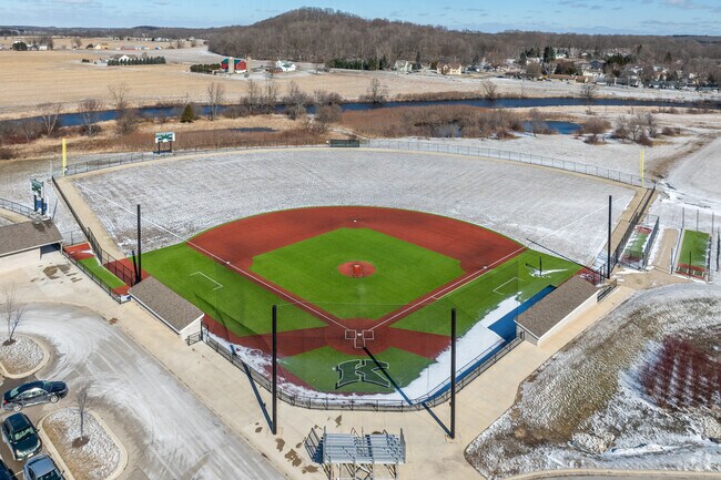 Students at Kewaskum Middle School in Kewaskum, WI can practice baseball on a brand new diamond.