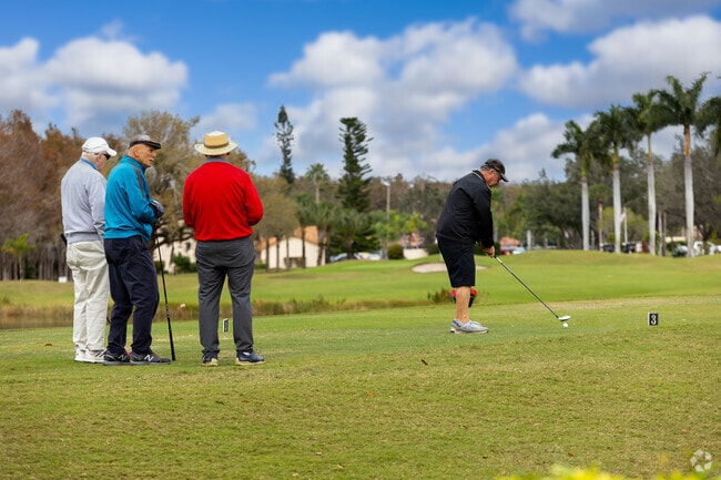 Golfers tee off regularly at Cross Creek’s scenic and well-kept course.