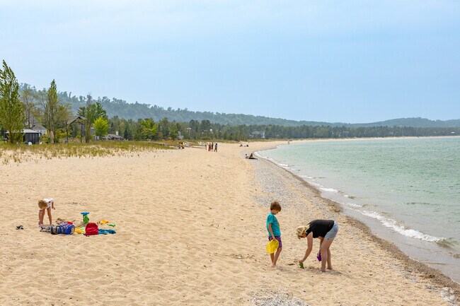 Lake Street Beach is a public beach for locals to access Lake Michigan's shoreline.