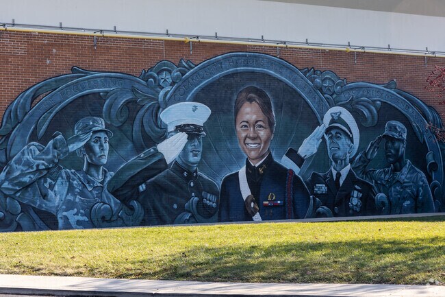 This mural at Poquessing Middle School honors all Veterans.