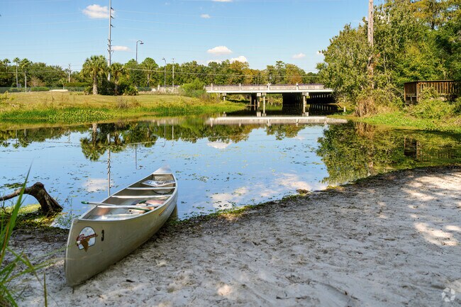 Minutes from Intercession City, enjoy a scenic view kayaking at a local park.