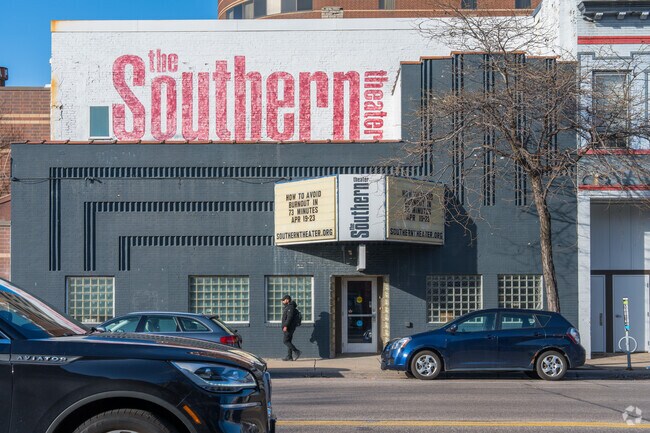 The Southern Theater is located in the Seven Corners area of the Cedar-Riverside neighborhood.