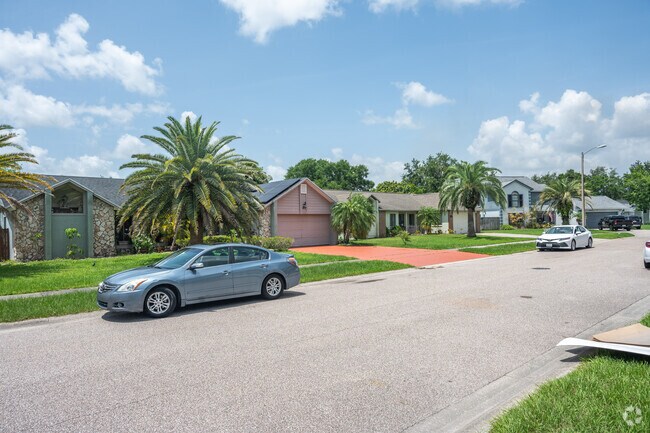 Well-manicured lawns are the norm in the Peppermill neighborhood.