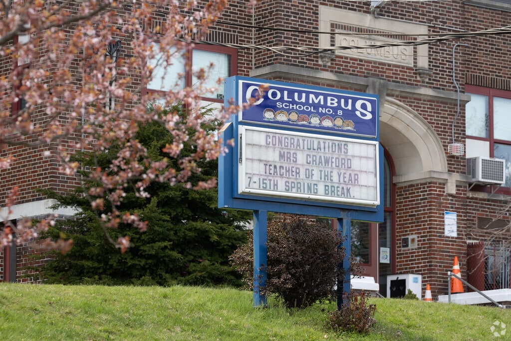 Columbus School Signage in Garfield, NJ.