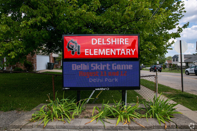 Signage for Delshire Elementary School.