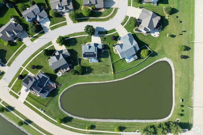 The Six Mile Creek drains into a small lake along North Bridge Drive.