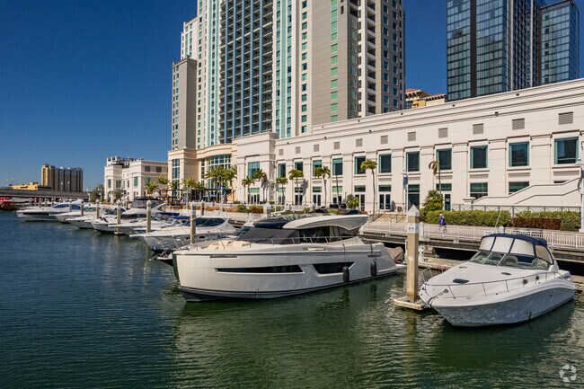 Take a boat ride along the water in Harbour Island in Tampa, Florida.