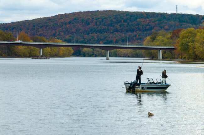 Fishing is common along the Susquehanna River in Owego.