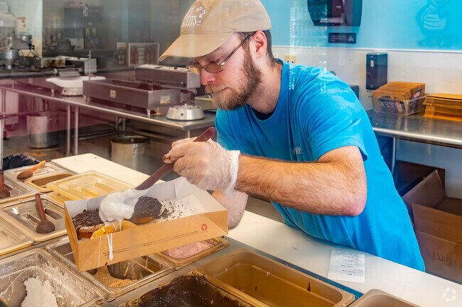 Duck Donuts near Sawmill Forest offers fresh, made-to-order customized donuts.