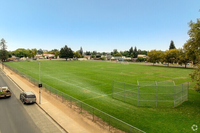 Sycamore Middle School has a large field for sports.