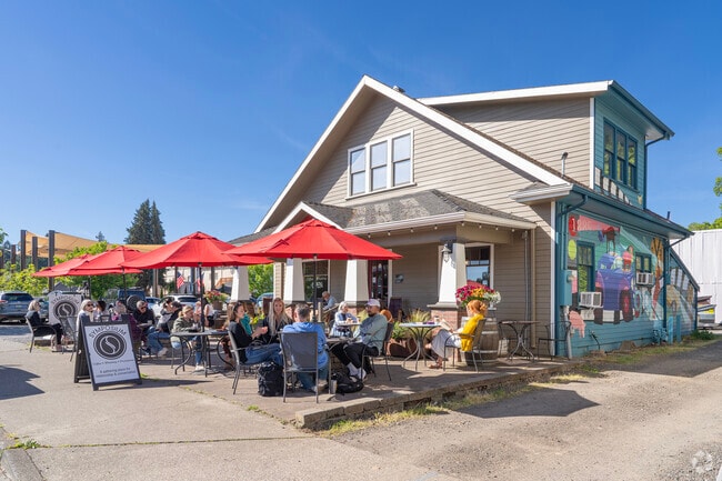 Symposium Coffee is the local favorite for morning joe and evening cocktails.
