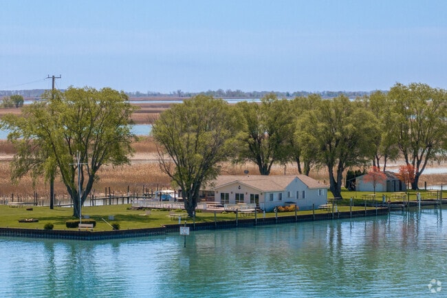 Belvidere Boat Club is a popular summertime meetup accessible only from the St. Clair River.