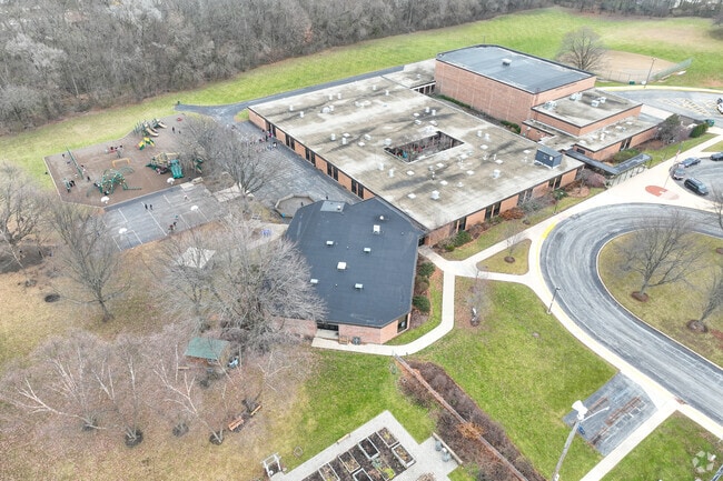 Western Ave Elementary when viewed from above is tucked away in Geneva neighborhood.