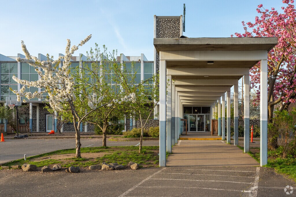 Village School 5th-8th grade entrance in the Kenton Neighborhood.